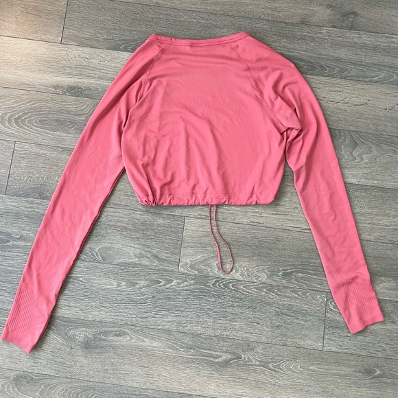 Gymshark Breeze Lightweight Seamless Long Sleeve Crop Top - Rose Slate - Picture 2 of 4